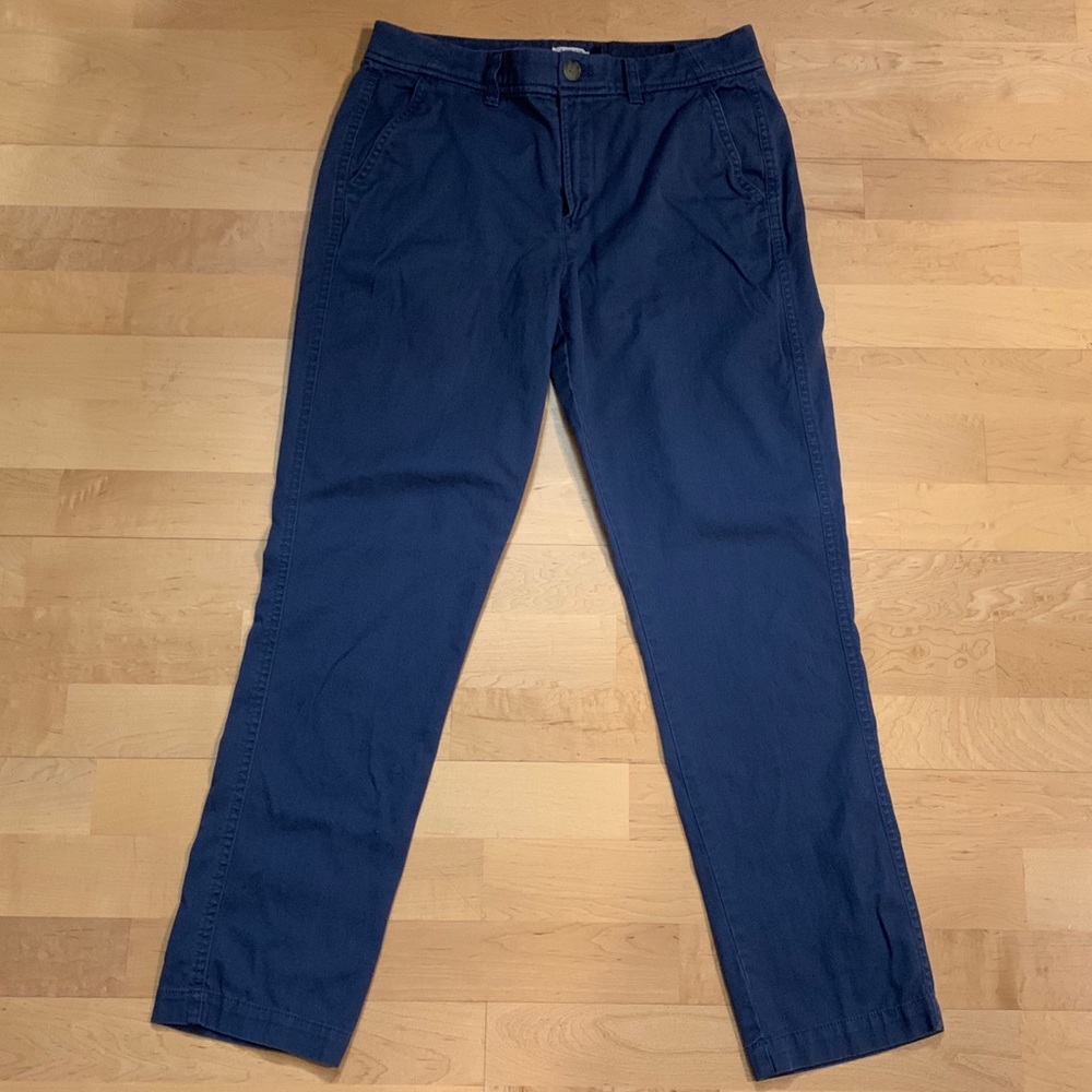J Crew Blue Straight Ankle Chinos Cotton Pant XS 0